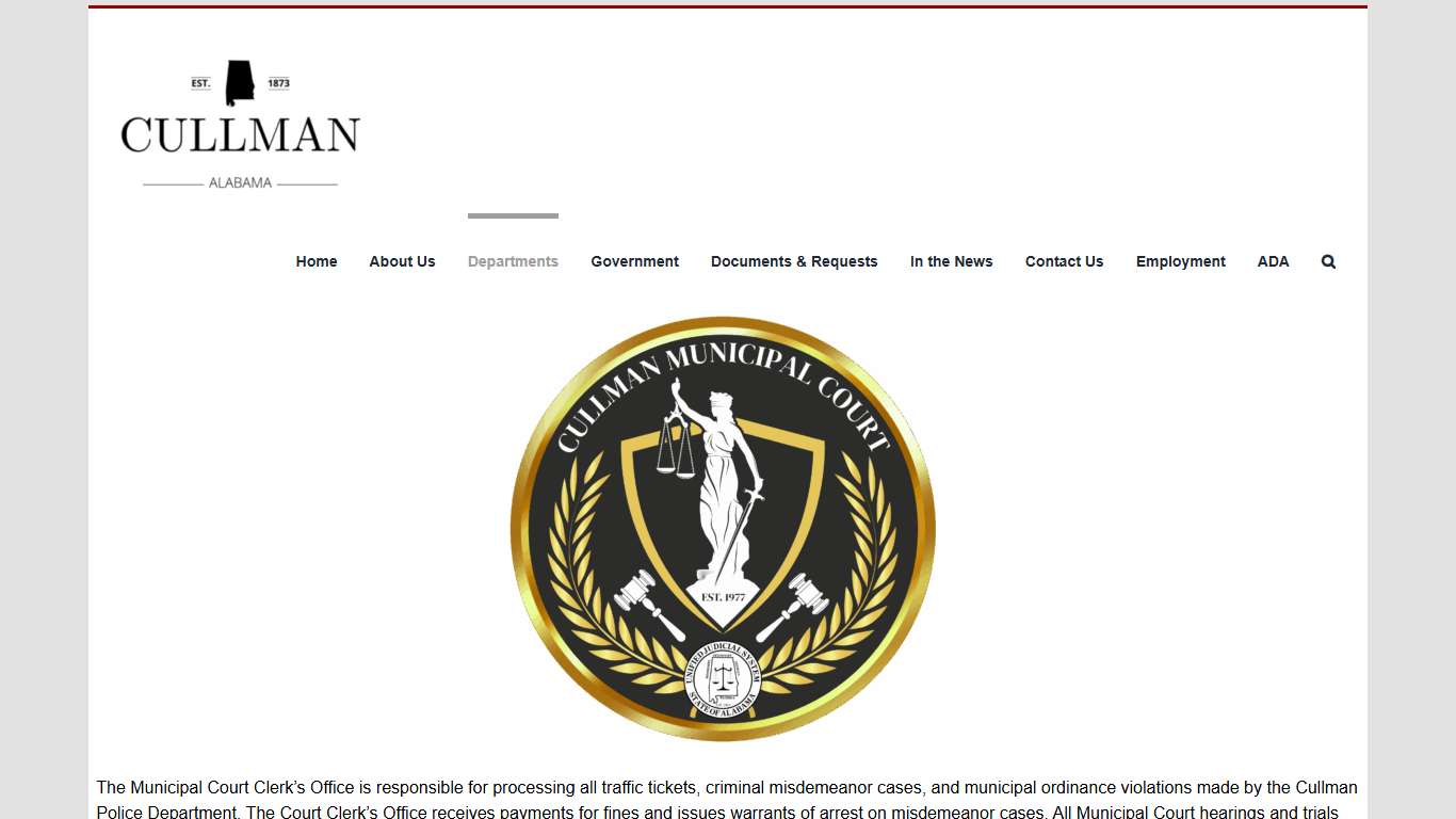 Municipal Court – City of Cullman, Alabama